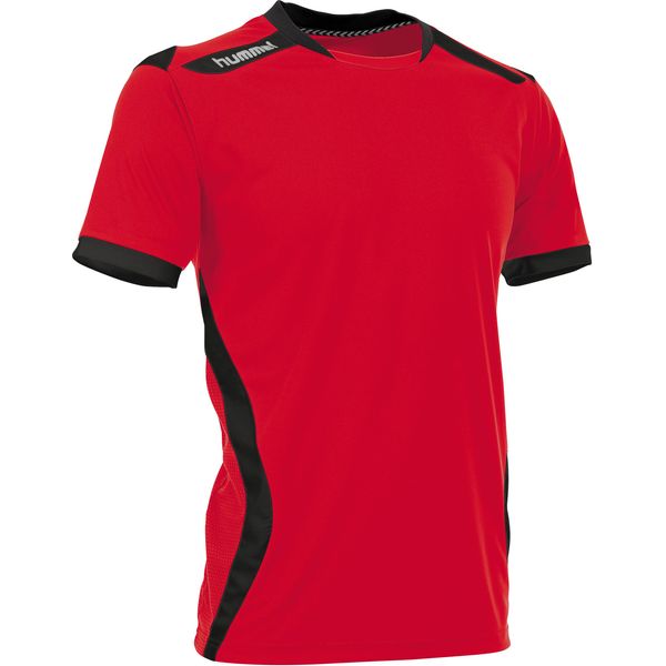 Hummel Club Shirt Korte Mouw Heren - Rood / Zwart